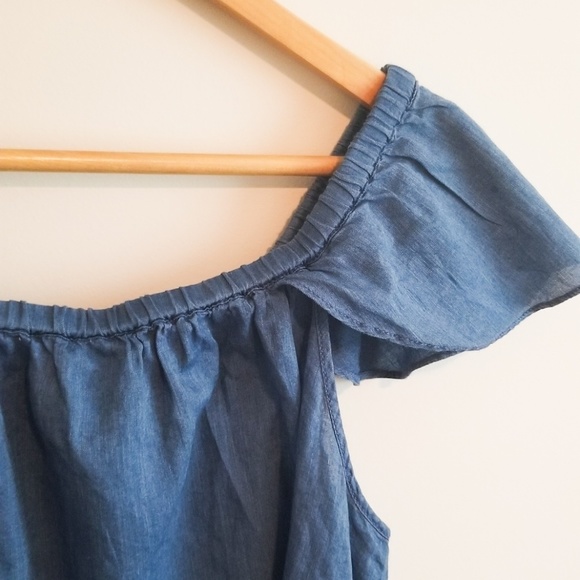 Madewell | Chambray Indigo Off the Shoulder Top - Picture 4 of 6